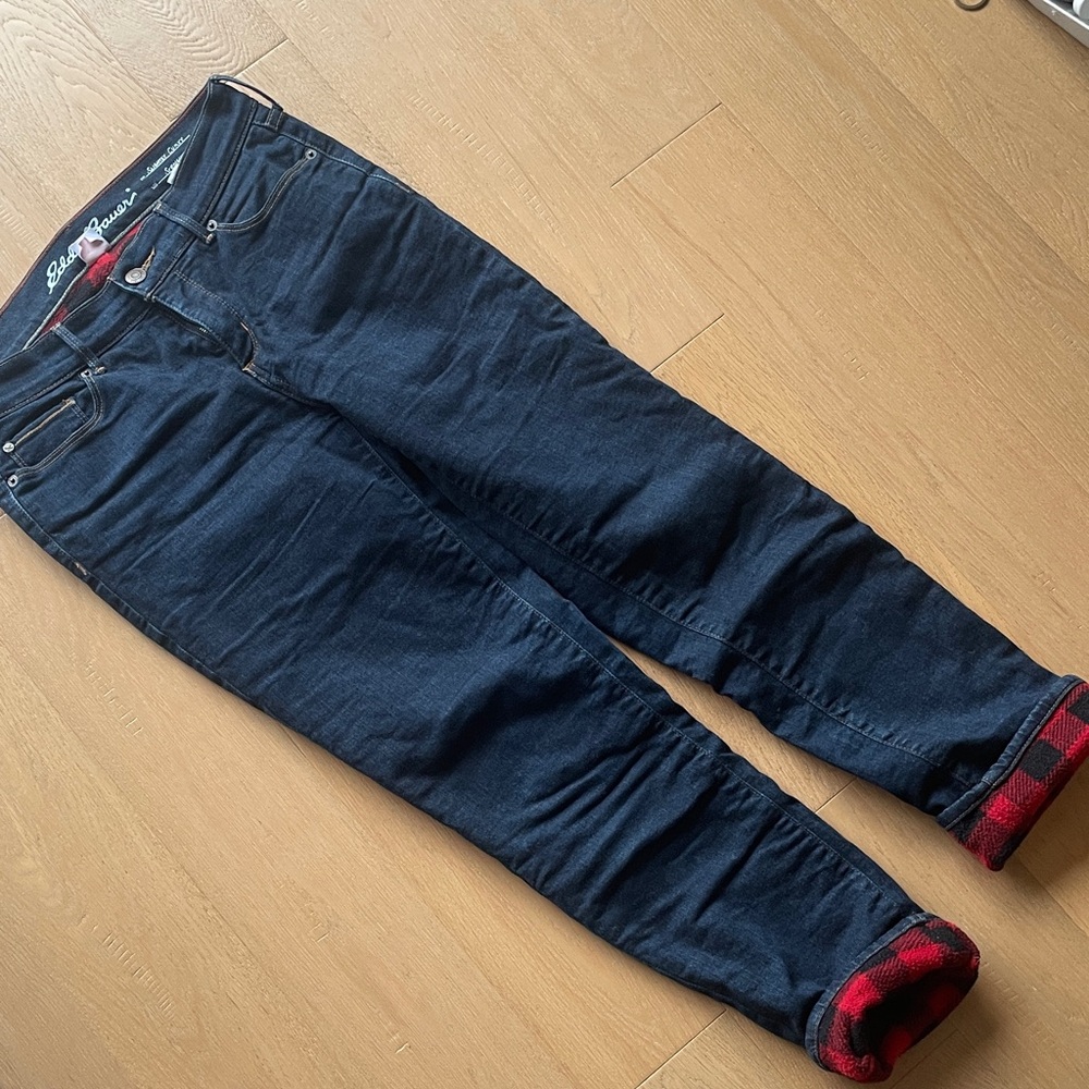 Eddie Bauer fleece lines Dark Blue Straight Leg Jeans